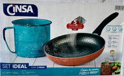 Set ideal Sartén 24cm Naranja y Hervidor #22430