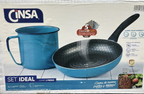 Set ideal Sartén 24cm Azul y Hervidor #22462