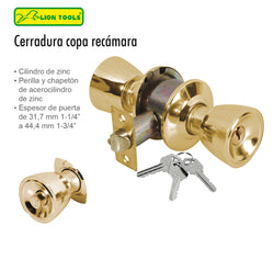 Cerradura copa p/recamara Lion Tools #7111.