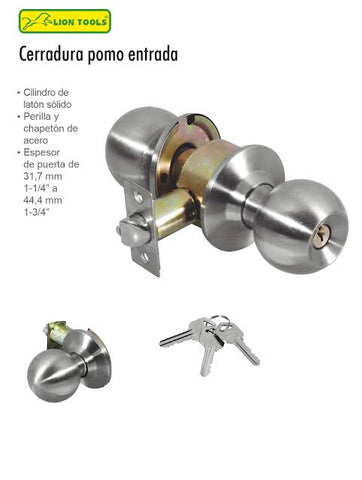 Cerradura pomo entrada Lion Tools #7112.