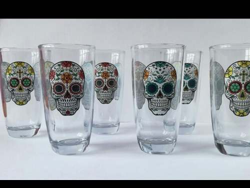 Juego De 6 Vasos Calavera Crisa